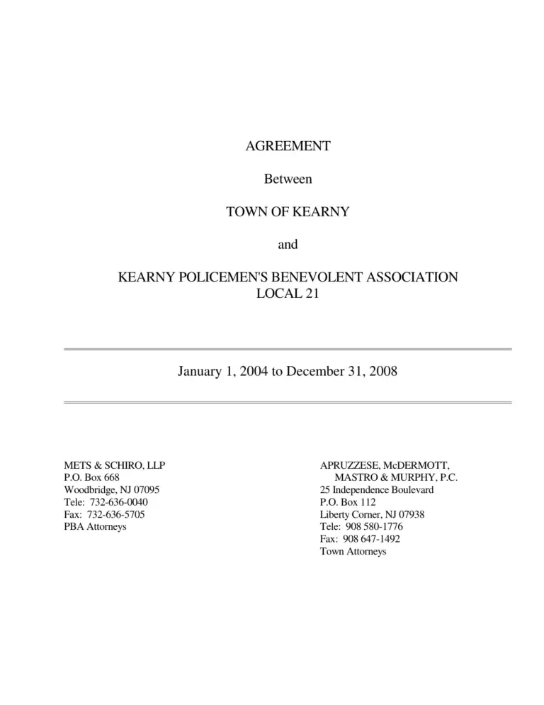 Kearny Nj Police Contract